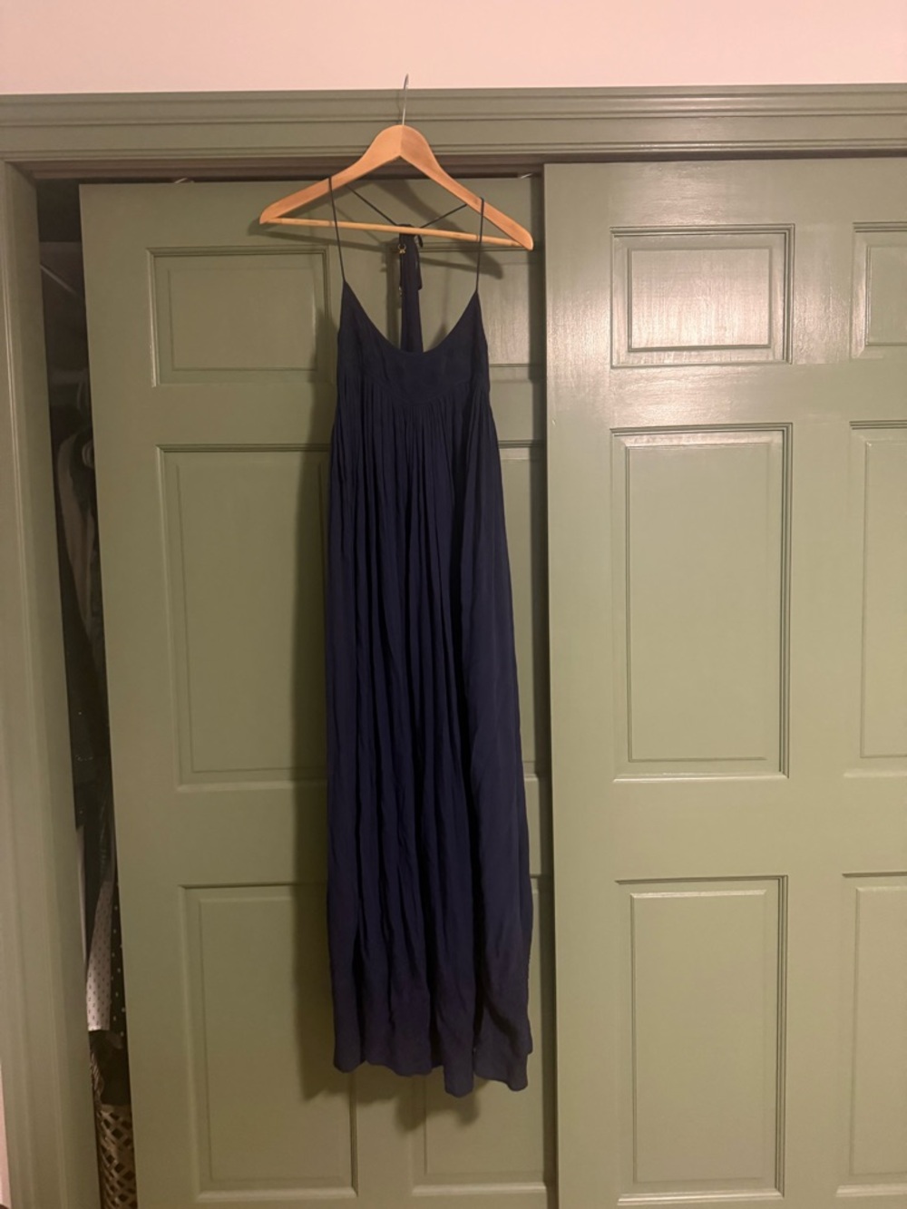 Free People Navy Spaghetti-Strap Maxi Dress